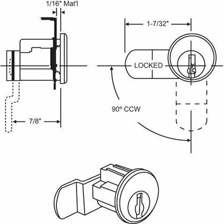 STRYBUC Mail Box Lock Fits Bommer 97-76